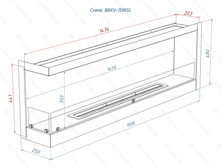 Встроенный биокамин Lux Fire Угловой 1500 SL (левый угол) Встроенный биокамин Lux Fire Угловой 1500 SL (левый угол) по цене 71 390 руб.
