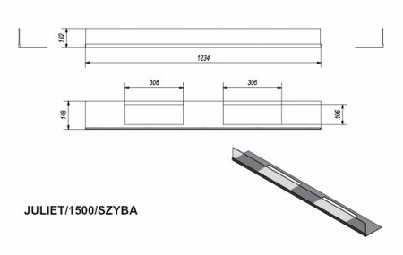 Стекло декоративное для биокамина JULIET/1500 Стекло декоративное для биокамина JULIET/1500 по цене €233
