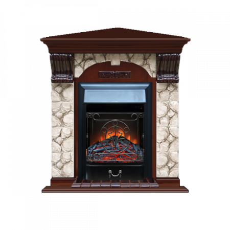 Арочный Карелия угловой (красное дерево)+Majestic Black